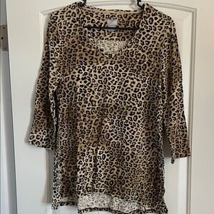 Chico's Tan and Black Leopard Print Tunic